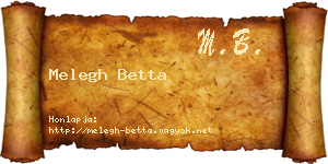 Melegh Betta névjegykártya
